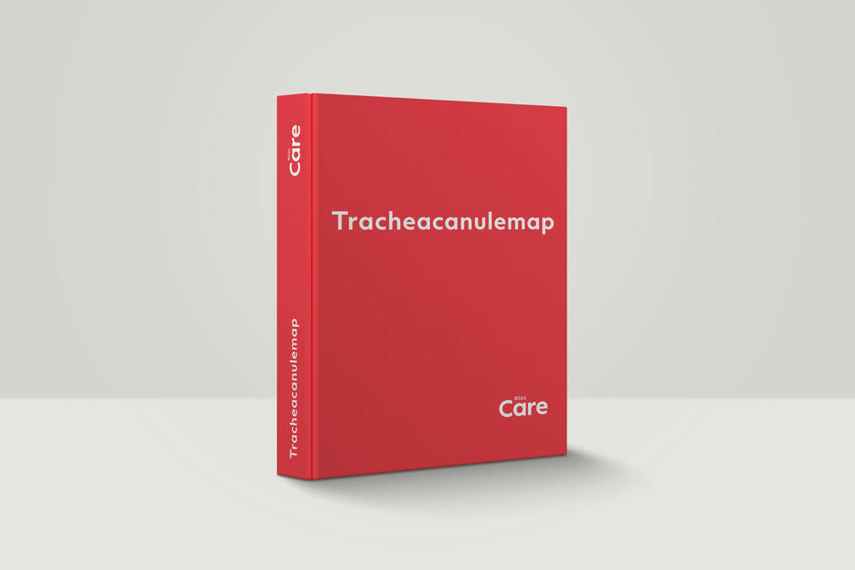 mockup-trachbinder Tracheacanulemap - Ondersteuning bij het ontslag van patiënten met een tracheacanule | Atos Medical